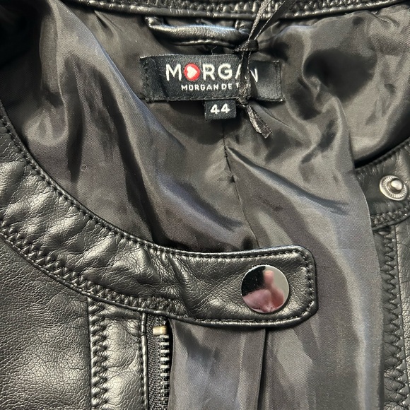 Ladies imitation black leather jacket - Picture 3 of 4